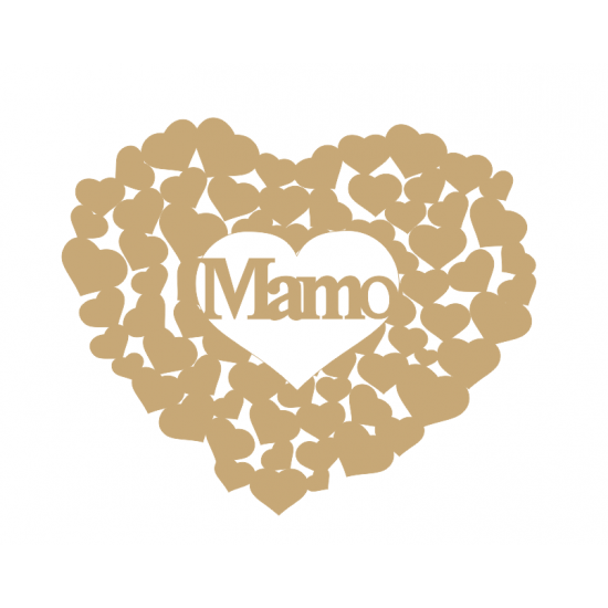 3mm MDF Mamo heart of hearts Hearts With Words