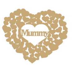 3mm MDF Mummy heart of hearts Hearts With Words