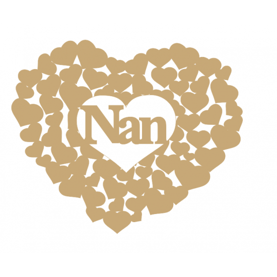 3mm MDF Nan heart of hearts Hearts With Words