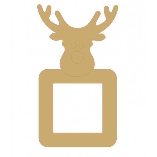 3mm MDF Reindeer head light switch surround Christmas Shapes