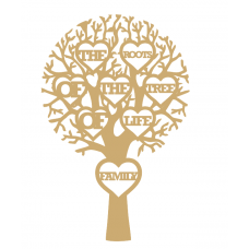 3mm MDF "THE ROOTS OF THE TREE OF LIFE FAMILY - Cut Out Tree  Trees Freestanding, Flat & Kits