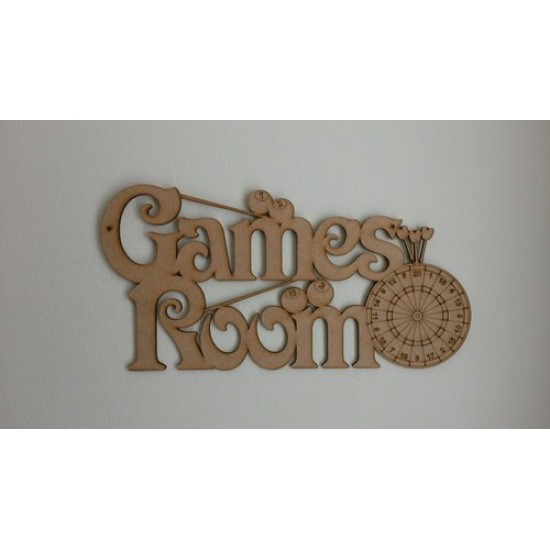 3mm MDF Games Room Sign Room & Door Plaques