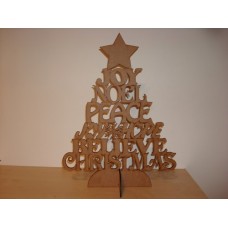 3mm MDF Christmas Word Tree (old version) Christmas Shapes