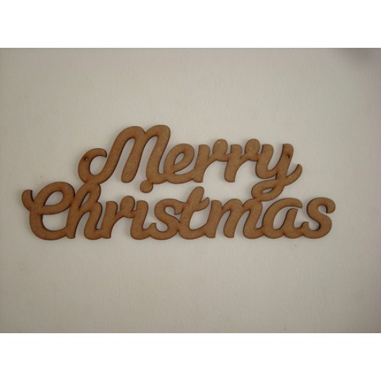 3mm MDF Merry Christmas Hanging plaque Joined Words