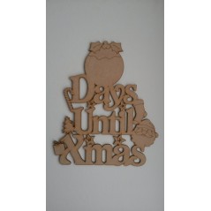 3mm MDF Days Until Xmas (Pudding Top) Chalkboard Countdown Plaques