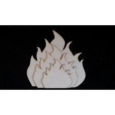 3mm MDF Set of 3 Flames for a Hearth Christmas Shapes