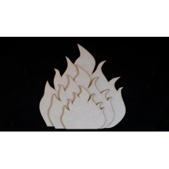 3mm MDF Set of 3 Flames for a Hearth Christmas Shapes