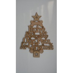 3mm MDF My Pet's Family Christmas Word Tree - add up to 3 names Christmas Shapes