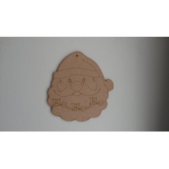 3mm MDF Santa Face with Ho Ho Ho etching Christmas Shapes