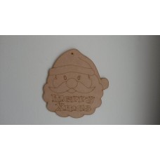 3mm MDF Santa Face with Merry Xmas etching Christmas Shapes