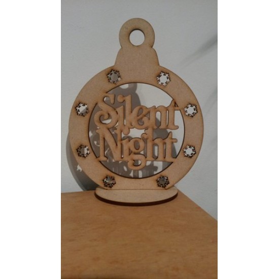 3mm MDF Christmas Bauble - with set wording Christmas Baubles