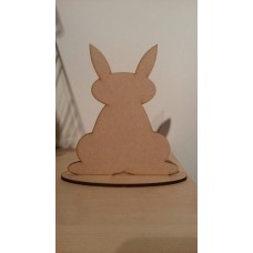 3mm MDF Easter Bunny on plinth - stand up ears Easter