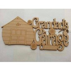 3mm MDF Grandad's Garage with tools Fathers Day
