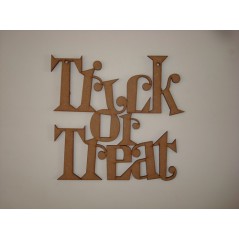 3mm MDF TRICK OR TREAT hanging plaque Halloween