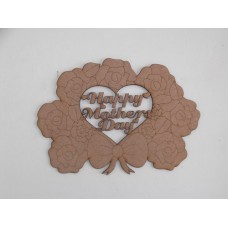 3mm MDF Mother's Day Bouquet (cut out heart/no box) Mother's Day