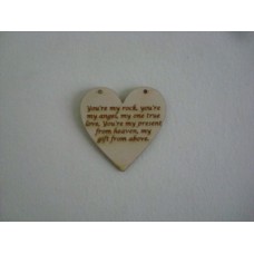 3mm MDF Etched Heart with "You are my rock..... Hearts With Words