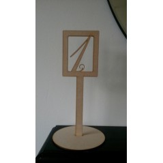 3mm MDF Wedding Table Number Rectangular Stand - number cut out (300mm) Wedding