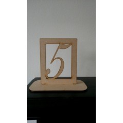 3mm MDF Wedding Table Number Rectangular Stand - number cut out (150mm) Wedding