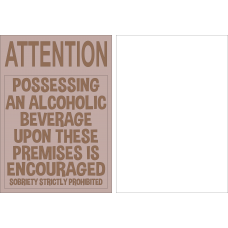 4mm mdf layered sign - ATTENTION possessing an alcoholic beverage... Layered Designs