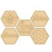 3mm Layered Hexagon Bee Hive Names Personalised and Bespoke