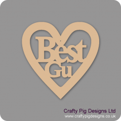 3mm MDF Best Gu In A Heart Hearts With Words
