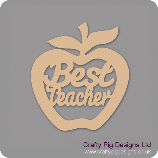 3mm MDF Best Teacher - Hanging Apple Teachers