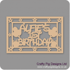 3mm MDF Rectangular Birthday Box Topper - Personalised With Name And Age Personalised and Bespoke