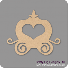 3mm MDF Cute Princess Carriage With Heart Window (by height) Christmas Shapes