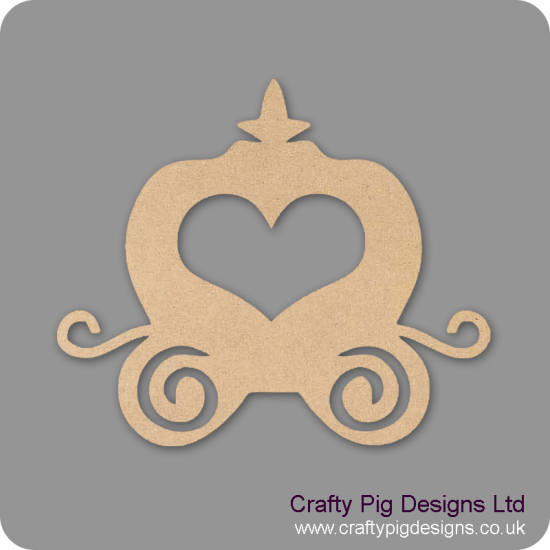3mm MDF Cute Princess Carriage With Heart Window (by height) Christmas Shapes