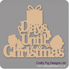 3mm MDF Days Until Christmas (gift box top) Chalkboard Countdown Plaques