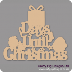 3mm MDF Days Until Christmas (gift box top) Chalkboard Countdown Plaques