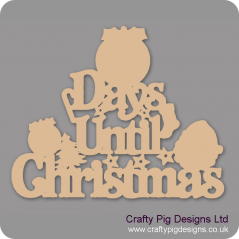 3mm MDF Days Until Christmas (Pudding top) Chalkboard Countdown Plaques