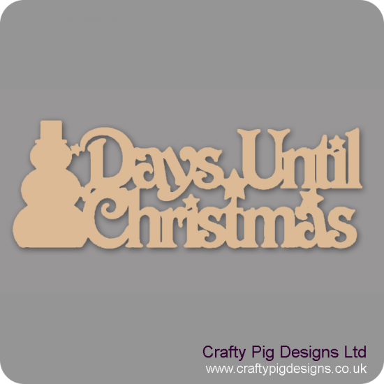 3mm MDF Days Until Christmas Plaque with snowman chalkboard Chalkboard Countdown Plaques