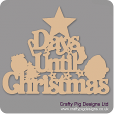 3mm MDF Days Until Christmas (Star top) Chalkboard Countdown Plaques