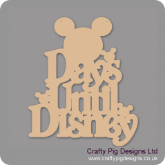 3mm MDF Days Until Disney hanging sign (mouse head) Chalkboard Countdown Plaques