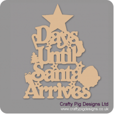3mm MDF Days Until Santa Arrives (Star Top) Chalkboard Countdown Plaques