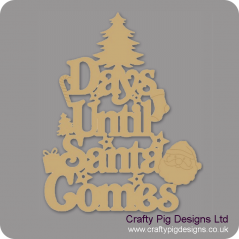 3mm MDF Days Until Santa Comes (Xmas Tree Top) Chalkboard Countdown Plaques