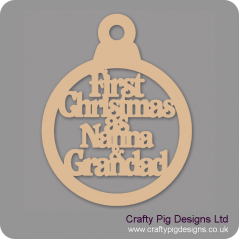 3mm MDF First Christmas As Nanna & Grandad Bauble Christmas Baubles