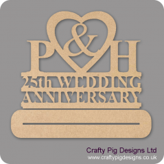 4mm MDF Freestanding Anniversary Plinth - Personalised With initials/date/anniversary Personalised and Bespoke