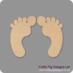 3mm MDF Funny Feet (pack of 5 pairs)(3cm) Baby Shapes