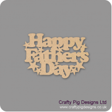 3mm MDF Happy Father's Day Hanging Plaque With Stars Fathers Day