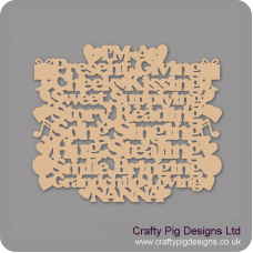 3mm MDF I'm A Present Giving Nanny (diff wording available) Shapes Style Mother's Day