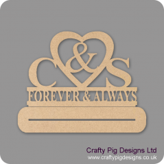 4 or 6mm MDF Freestanding Wedding/Anniversary Plinth - Personalised with First Initials - Forever & Always Personalised and Bespoke