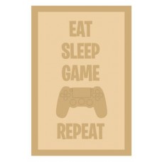 3 and 4mm Layered Plaque -Eat Sleep Game Repeat - Style 1 Layered Designs