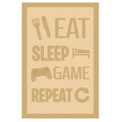 3 and 4mm Layered Plaque -Eat Sleep Game Repeat - Style 2 Layered Designs
