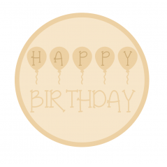 3mm mdf Layered Circle - Happy Birthday with Balloons Quotes & Phrases