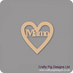 3mm MDF Mamo - Heart With Word In Hearts With Words