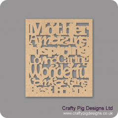 3mm MDF Mother Amazing Inspiring Loving Caring Wonderful - in frame Mother's Day