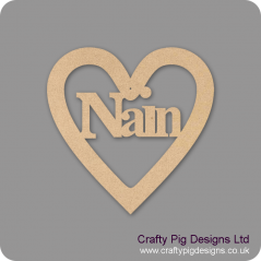 3mm MDF Nain Heart Hearts With Words