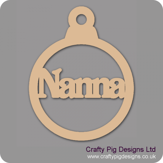 3mm MDF Nanna Bauble Christmas Baubles